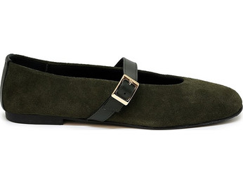 Bigshoes GA1160-19 Δερμάτινη Μπαλαρίνα Πράσινη