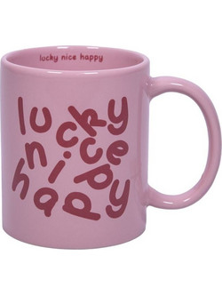 ΚΟΥΠΑ ΚΕΡΑΜΙΚΗ LUCKY NICE HAPPY ΡΟΖ 400ml