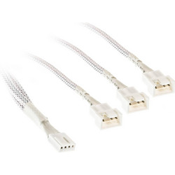 Kolink 1-3 PWM Fan Splitter Cable - 35cm, braided, White