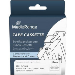 Ετικέτες Γενικής Χρήσης Mediarange (Brother M-K231BZ) 12mm, 8m, Laminated and Permanent Adhesive, Black on White (MRBMK231)