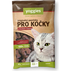 Yoggies Λιχουδιές Γάτας Αφυδατωμένο Κρέας BARF Βόειο 50g