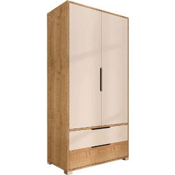 Ντουλάπα Δίφυλλη Flora 469ORN1108 90x45x183cm Oak-White Δίφυλλη