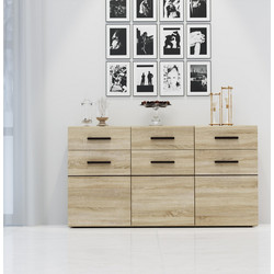 Μπουφές Solo 150x41x82cm Sonoma με Wenge και MDF Καμπυλωτό τελείωμα στις πόρτες