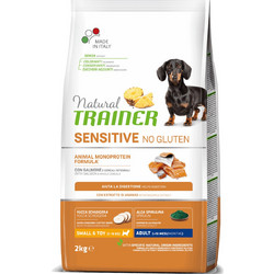 Natural Trainer Sensitive No Gluten Small & Toy Adult with Salmon 2kg
