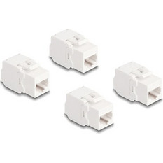 DELOCK Keystone module 86051, RJ45 σε LSA, Cat.6A UTP, λευκό, 4τμχ
