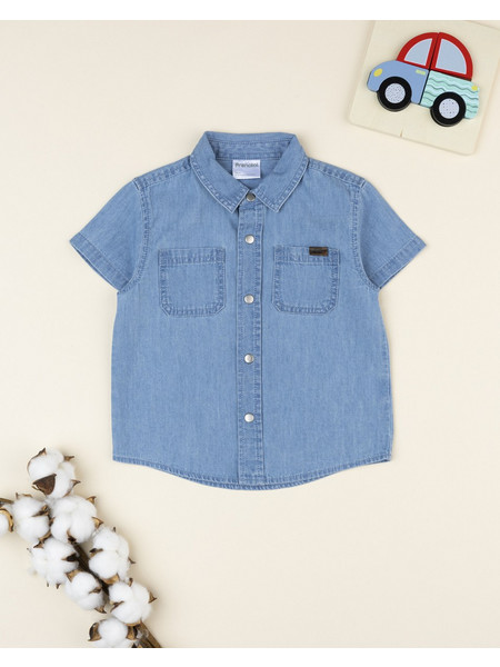 βρεφικό τζιν πουκάμισο μπλε denim rules για αγόρι