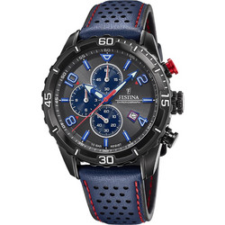 Festina Ανδρικό Ρολόι Χρονογράφος με Μπλε Δερμάτινο Λουράκι F20519/3