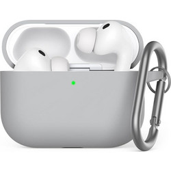 Θήκη Σιλικόνης AhaStyle WG184 Apple AirPods Pro 3 Premium με Γάντζο Γκρι N70578