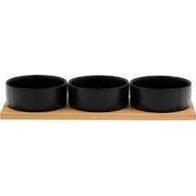 LIBERTA FLEURS ΜΠΩΛ SET 3ΤΜΧ 29x10x5cm ΠΟΡΣΕΛΑΝΗ ΜΑΥΡΟ ΦΥΣΙΚΟ BAMBOO
