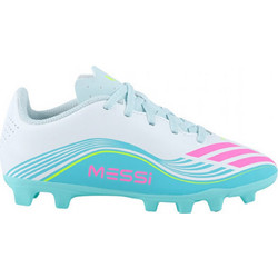 Adidas F50 Messi Club FG/MG JQ0950 Παιδικά Ποδοσφαιρικά Παπούτσια με Τάπες Λευκά Τιρκουάζ