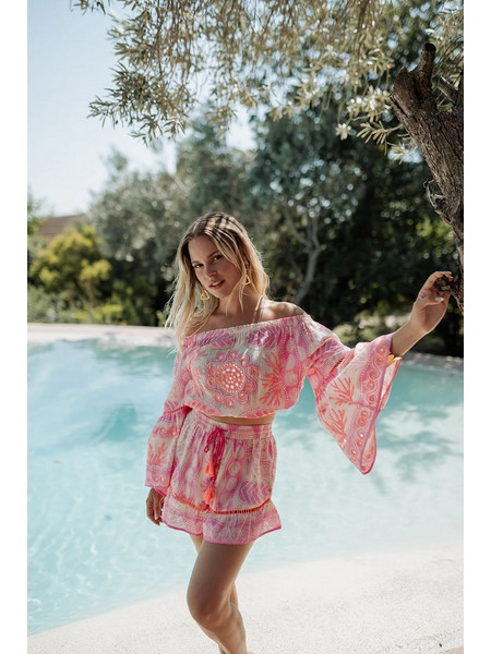 PITI CUITI Σετ Με Off Shoulder Crop Top Και Shorts
