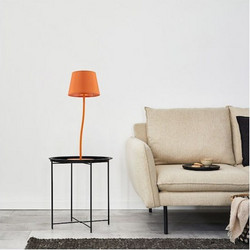 TK Lighting Υφασμάτινο Πορτατίφ για Ντουί E27 με Πορτοκαλί Καπέλο και Βάση Κωδικός: 6640