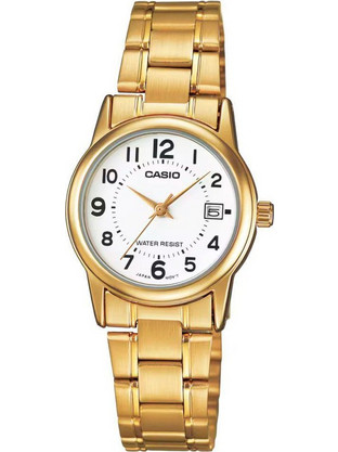 Casio Γυναικείο Ρολόι με Χρυσό Μεταλλικό Μπρασελέ LTP-V002G-7B