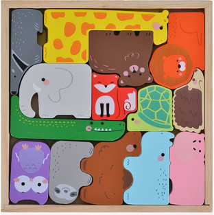 Παιδικό Puzzle Moni Ξύλινα Ζωάκια 14 Κομμάτια 3002