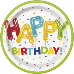 Πιάτα Γλυκού Happy Birthday / 8 τεμ