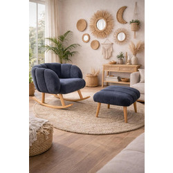 Stewe Home Πολυθρόνα Ύφασμα Teddy Ανθρακί 70x70x70 cm