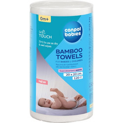 Canpol babies Bamboo Towels πετσέτες μίας χρήσης 0m+ 20x20 cm 120 τμχ