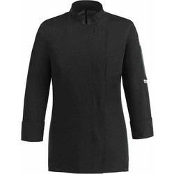 Egochef - Σακάκι Σεφ 100% Microfiber Γυναικείο με Μακρύ Μανίκι Μαύρο- 1008002E