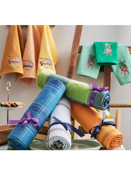 Τραπεζομάντηλο Summer Green Νηματοβαφή Cotton Cokitex (140x140) 1Τεμ