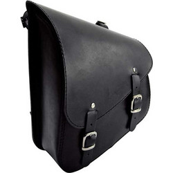 Longride, swingarm bag. Smooth, black leather