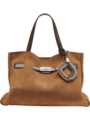DKNY Γυναικεία Τσάντα Χειρός Σουέτ Ταμπά R63DMK43-ALM