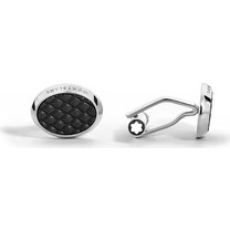 Montblanc Meisterstuck Oval Μανικετόκουμπα με γεωμετρική ένθετη μαύρη λάκα 134468