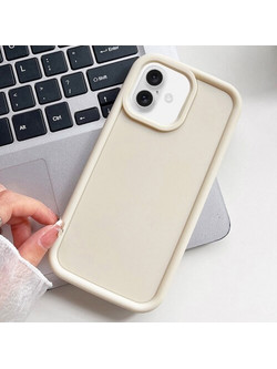 Θήκη Shockproof Frame Frosted Back Cover Case Apple iphone 16 μπεζ