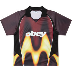 Obey Blurred Soccer Jersey T-shirt red