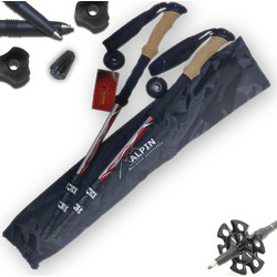 Alpin TrailHunter II Metallic Quick-Lock - Μπατόν Πεζοπορίας 6061 Αλουμινίου με EVA Λαβή & Μεταλλικά Κλιπς (Σετ 2 τεμαχίων) Χρώμα: Λευκό/Πορτοκαλί