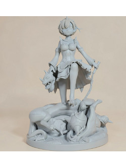 Άβαφη 3D Φιγούρα Rem V2 From Re Zero για Βάψιμο DIY (Δώρο τα Χρώματα)