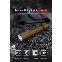 Klarus XT2CR PRO Tan MATTETAN Επαναφορτιζόμενος Φακός Led Αδιάβροχος IP69 2100lm