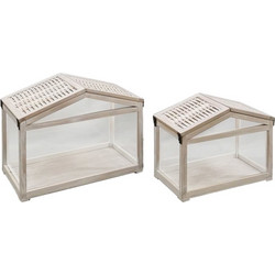 Liberta-Maison Sikinos Φανάρι 46x26x34cm Ξύλο Ελάτου White Washed Γυαλι 032014