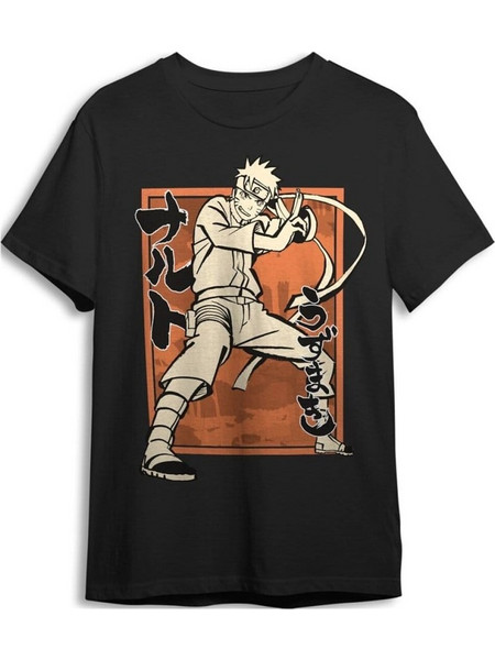 Naruto Shippuden T-Shirt Pose Black Size S