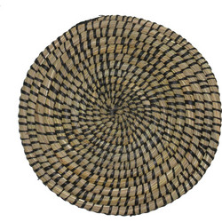 KENYA ΣΟΥΠΛΑ 35x35x1cm KANSGRASS ΦΥΣΙΚΟ ΜΑΥΡΟ PVC 6τμχ