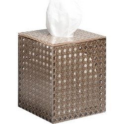 Kim Seybert Tissue Box Θήκη Για Χαρτομάντηλα Τετράγωνη Plexiglass Reed Brown (13.3x13.3x16 cm)