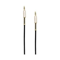 Καλώδιο Ήχου AUX Jack 3.5mm σε Jack 3.5mm Gold Plated Stereo 1.5m Treqa AUX-102 Μαύρο