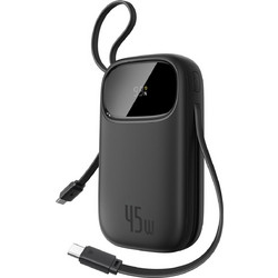 Baseus EnerFill FC31 Qpow 3 Power Bank 10000mAh 45W με Ενσωματωμένα Καλώδια USB-C Quick Charge 3.0 & PD Black