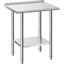 VEVOR Ανοξείδωτο Τραπέζι Εργασίας 762 x 610 x 894 mm με Πλάτη και Ρυθμιζόμενο Ράφι CFBXGGZTLCWJ5PLBS001V0