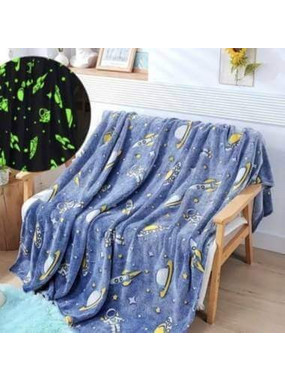 ΚΟΥΒΕΡΤΑ FLEECE ΦΩΣΦΟΡΙΖΕ ΔΙΑΣΤΗΜΑ ΣΙΕΛ ΠΛΑΝΗΤΕΣ 150Χ200