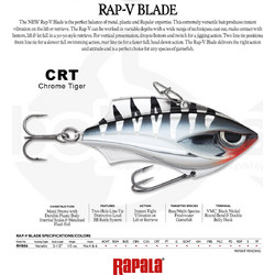 Rapala Rap-V Blade Τεχνητό Δόλωμα Κουταλάκι 6cm 14gr CRT