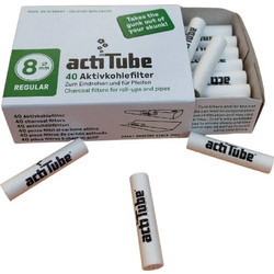 Φίλτρα ActiTube Regular 8mm Ενεργού Ανθρακα 40 Τεμάχια