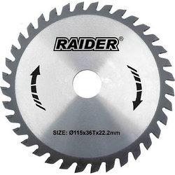 Δίσκος Κοπής Ξύλου με Δαχτυλίδι Φ125 x 22.2mm / 40 Δόντια 163131-1 RAIDER