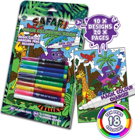 Splat Planet Safari Magic Colouring Book - Μαγικό Βιβλίο Ζωγραφικής με Άγρια Ζώα