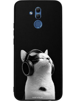 Sonique Men's Edition Back Cover με Σχέδιο «Audio Kitten - White» (Huawei Mate 20 Lite)