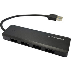 LC-Power LC-HUB-U3-4-V2 USB Hub 3.0 USB-A με 5 Θύρες USB-A & Εξωτερική Παροχή Ρεύματος