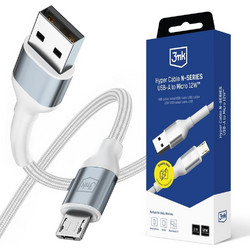 3MK Protection 3MK Hyper Cable N-Series USB-A / Microusb 1m 5V/2.4A 12W / White - (159868-0)