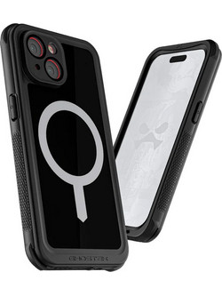 ΘΗΚΗ GHOSTEK NAUTICAL 4 MAGSAFE ΑΔΙΑΒΡΟΧΗ με κλιπ ζώνης, για APPLE IPHONE 15 6.1 2023 - ΜΑΥΡΟ - GHOCAS3608