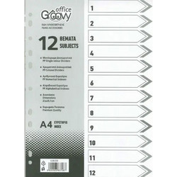 Διαχωριστικό Groovy PP A4 1-12 Αριθμοί Γκρι