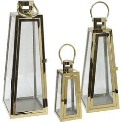 ΜΕΤΑΛΛΙΚA ΦΑΝΑΡΙA ΣΕΤ3 ΧΡΥΣΟ ΓΙΑ ΚΕΡΙΑ - L:18x51/59, M:14x38/44.5, S:10x29.5/32cm 4/KIB