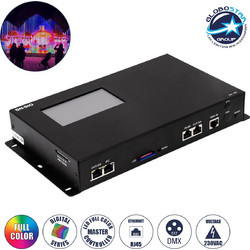 GLOBOSTAR(R) 90145 SEEKWAY SN-510 MATRIX Pixel Addressable RGB/RGBW Master Controller AC 100-240V IP20 - DMX512 + Ethernet + SD Card + Έως 300000 Channels + Έως 154 Channel Controllers - M28.5xΠ15.6xΥ